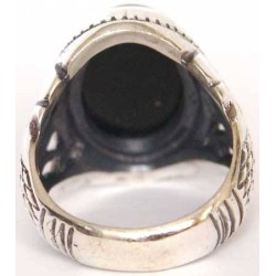 Iran Islam Shia Natural Onyx Agate Aqeeq Aqiq Akeek Sterling Silver 925 Ring