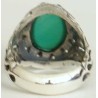 Iran Islam Shia Natural Chrysoprase Green Aqeeq Aqiq Agate Sterling Silver 925 Ring