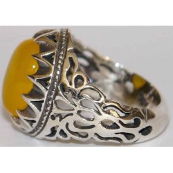 Islam, Shia, IRAN, Agate, Ring, Aqeeq, Aqiq, Silver 925, Natural Yellow Agate, Sterling Silver, Silver Ring, Akeek, Yellow Agate
