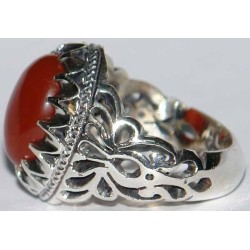Iran Islam Shia Natural Agate Aqeeq Akeek Aqiq Sterling Silver 925 Ring