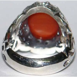 Iran Islam Shia Natural Agate Aqeeq Akeek Aqiq Sterling Silver 925 Ring