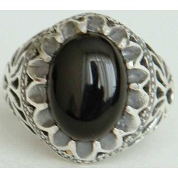 Iran Islam Shia Natural Onyx Agate Aqeeq Aqiq Akeek Sterling Silver 925 Ring