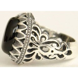 Iran Islam Shia Natural Onyx Agate Aqeeq Aqiq Akeek Sterling Silver 925 Ring