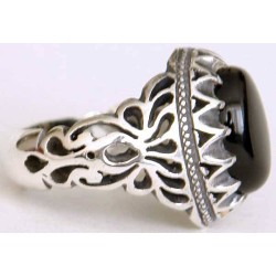 Iran Islam Shia Natural Onyx Agate Aqeeq Aqiq Akeek Sterling Silver 925 Ring