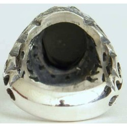 Iran Islam Shia Natural Onyx Agate Aqeeq Aqiq Akeek Sterling Silver 925 Ring