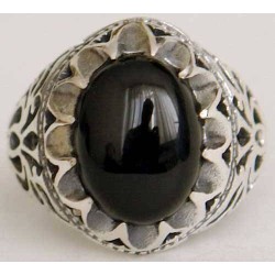 Iran Islam Shia Natural Onyx Agate Aqeeq Aqiq Akeek Sterling Silver 925 Ring