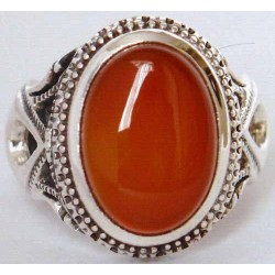 Iran Islam Shia Natural Agate Aqeeq Akeek Aqiq Sterling Silver 925 Ring