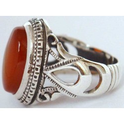 Iran Islam Shia Natural Agate Aqeeq Akeek Aqiq Sterling Silver 925 Ring