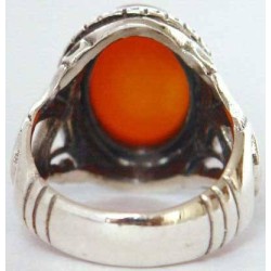 Iran Islam Shia Natural Agate Aqeeq Akeek Aqiq Sterling Silver 925 Ring