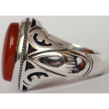 Iran Islam Shia Natural Agate Aqeeq Akeek Aqiq Sterling Silver 925 Ring