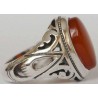 Iran Islam Shia Natural Agate Aqeeq Akeek Aqiq Sterling Silver 925 Ring