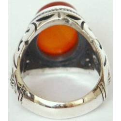 Iran Islam Shia Natural Agate Aqeeq Akeek Aqiq Sterling Silver 925 Ring