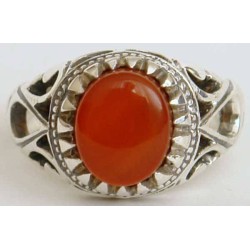 Iran Islam Shia Natural Agate Aqeeq Akeek Aqiq Sterling Silver 925 Ring