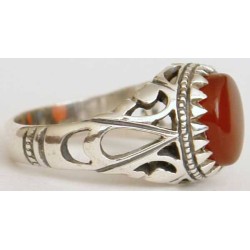 Iran Islam Shia Natural Agate Aqeeq Akeek Aqiq Sterling Silver 925 Ring