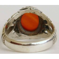 Iran Islam Shia Natural Agate Aqeeq Akeek Aqiq Sterling Silver 925 Ring