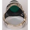 Iran Islam Shia Natural Chrysoprase Green Aqeeq Aqiq Agate Sterling Silver 925 Ring
