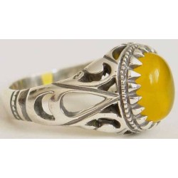 Islam, Shia, IRAN, Agate, Ring, Aqeeq, Aqiq, Silver 925, Natural Yellow Agate, Sterling Silver, Silver Ring, Akeek, Yellow Agate
