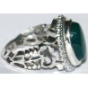 Iran Islam Shia Natural Chrysoprase Green Aqeeq Aqiq Agate Sterling Silver 925 Ring