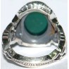Iran Islam Shia Natural Chrysoprase Green Aqeeq Aqiq Agate Sterling Silver 925 Ring