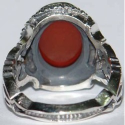 Iran Islam Shia Natural Agate Aqeeq Akeek Aqiq Sterling Silver 925 Ring