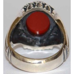 Iran Islam Shia Natural Agate Aqeeq Akeek Aqiq Sterling Silver 925 Ring