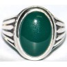 Iran Islam Shia Natural Chrysoprase Green Aqeeq Aqiq Agate Sterling Silver 925 Ring