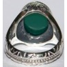 Iran Islam Shia Natural Chrysoprase Green Aqeeq Aqiq Agate Sterling Silver 925 Ring