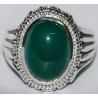 Iran Islam Shia Natural Chrysoprase Green Aqeeq Aqiq Agate Sterling Silver 925 Ring