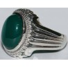 Iran Islam Shia Natural Chrysoprase Green Aqeeq Aqiq Agate Sterling Silver 925 Ring