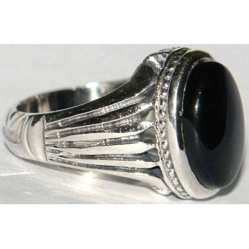 Iran Islam Shia Natural Onyx Agate Aqeeq Aqiq Akeek Sterling Silver 925 Ring