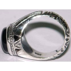 Iran Islam Shia Natural Onyx Agate Aqeeq Aqiq Akeek Sterling Silver 925 Ring