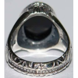 Iran Islam Shia Natural Onyx Agate Aqeeq Aqiq Akeek Sterling Silver 925 Ring