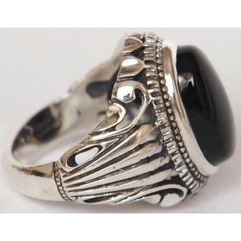 Iran Islam Shia Natural Onyx Agate Aqeeq Aqiq Akeek Sterling Silver 925 Ring