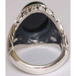 Iran Islam Shia Natural Onyx Agate Aqeeq Aqiq Akeek Sterling Silver 925 Ring