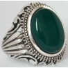Iran Islam Shia Natural Chrysoprase Green Aqeeq Aqiq Agate Sterling Silver 925 Ring