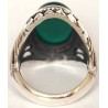 Iran Islam Shia Natural Chrysoprase Green Aqeeq Aqiq Agate Sterling Silver 925 Ring