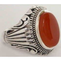 Iran Islam Shia Natural Agate Aqeeq Akeek Aqiq Sterling Silver 925 Ring