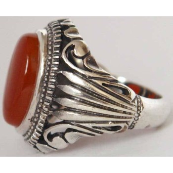 Iran Islam Shia Natural Agate Aqeeq Akeek Aqiq Sterling Silver 925 Ring