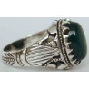 Iran Islam Shia Natural Chrysoprase Green Aqeeq Aqiq Agate Sterling Silver 925 Ring