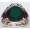 Iran Islam Shia Natural Chrysoprase Green Aqeeq Aqiq Agate Sterling Silver 925 Ring