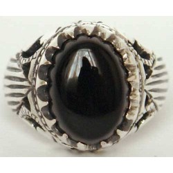 Iran Islam Shia Natural Onyx Agate Aqeeq Aqiq Akeek Sterling Silver 925 Ring