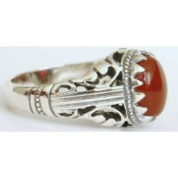 Iran Islam Shia Natural Agate Aqeeq Akeek Aqiq Sterling Silver 925 Ring