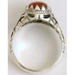 Iran Islam Shia Natural Agate Aqeeq Akeek Aqiq Sterling Silver 925 Ring