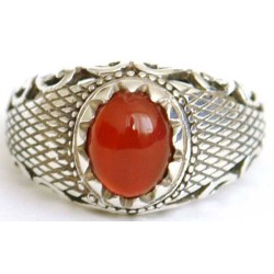 Iran Islam Shia Natural Agate Aqeeq Akeek Aqiq Sterling Silver 925 Ring