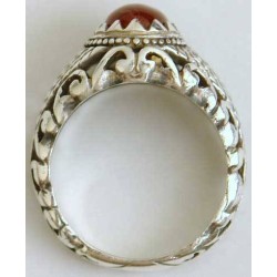 Iran Islam Shia Natural Agate Aqeeq Akeek Aqiq Sterling Silver 925 Ring