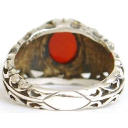 Iran Islam Shia Natural Agate Aqeeq Akeek Aqiq Sterling Silver 925 Ring