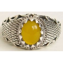Islam, Shia, IRAN, Agate, Ring, Aqeeq, Aqiq, Silver 925, Natural Yellow Agate, Sterling Silver, Silver Ring, Akeek, Yellow Agate