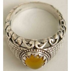 Islam, Shia, IRAN, Agate, Ring, Aqeeq, Aqiq, Silver 925, Natural Yellow Agate, Sterling Silver, Silver Ring, Akeek, Yellow Agate