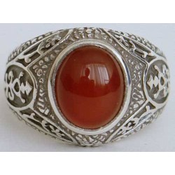 Iran Islam Shia Natural Agate Aqeeq Akeek Aqiq Sterling Silver 925 Ring