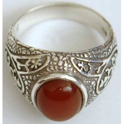 Iran Islam Shia Natural Agate Aqeeq Akeek Aqiq Sterling Silver 925 Ring